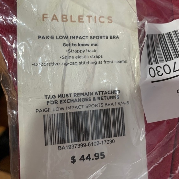 Fabletics Paige low impact sports bra, red, silver - Picture 7 of 7